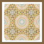Vivid Olive and Amber Retro Mandala Pattern Bandana