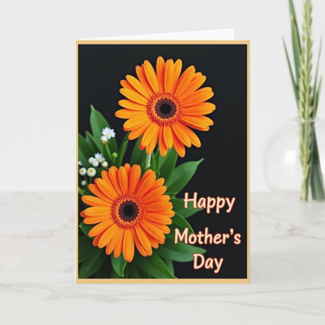 Vivid Orange Mothers Day Card (Front)