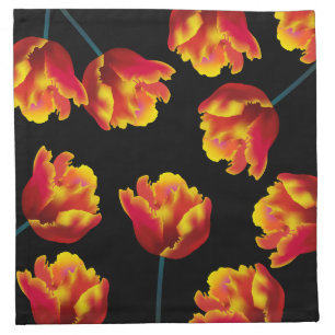 Vivid Orange Parrot Tulips Napkin