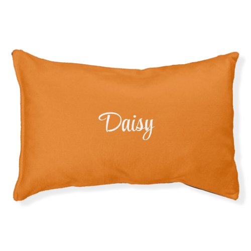 Vivid Orange Personalized Name Dog Bed