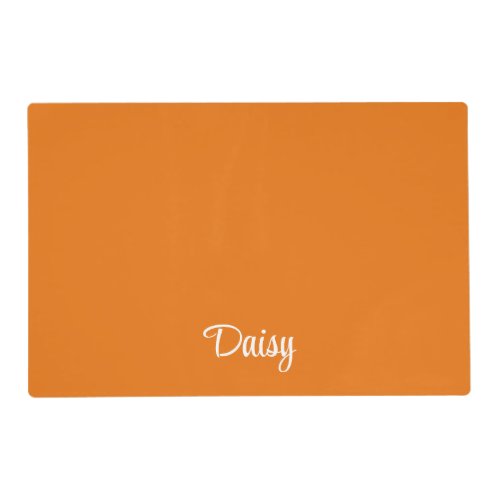 Vivid Orange Personalized Pet Feeding Mat