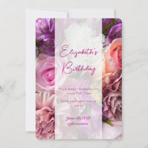 Vivid Orchid Birthday Invitation Card