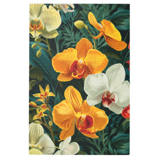 Vivid Orchid Medley Watercolor Metal Print