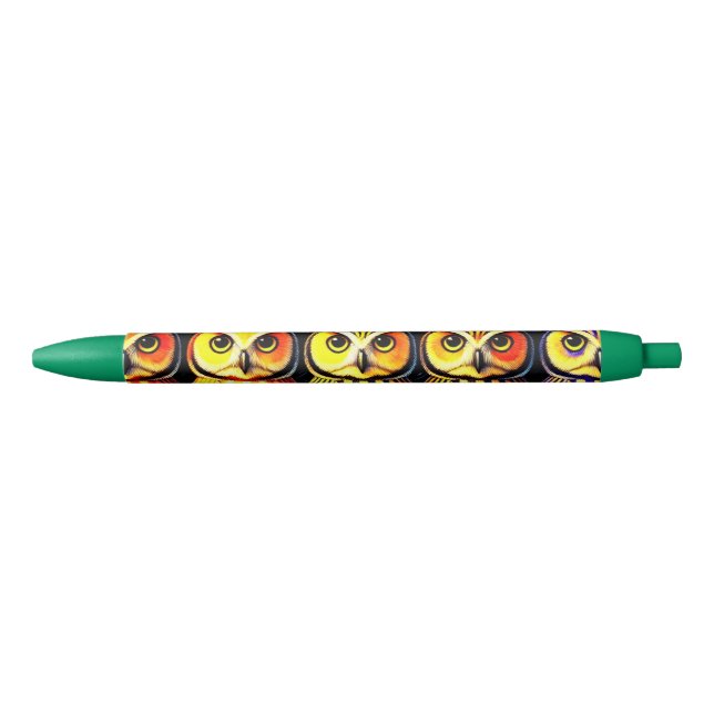 Vivid Owl Pattern Design Pen (Front)