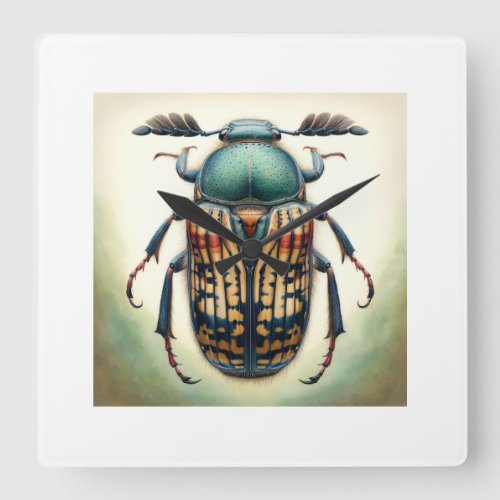 Vivid Pachylocerus IREF754 _ Watercolor Square Wall Clock