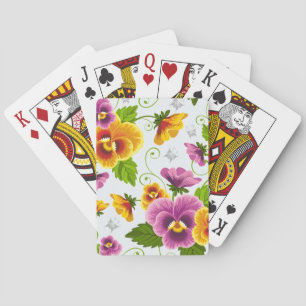 Vivid pansy flowers poker cards