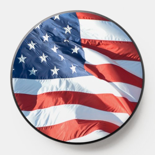 Vivid Patriotic Waving American Flag PopSocket