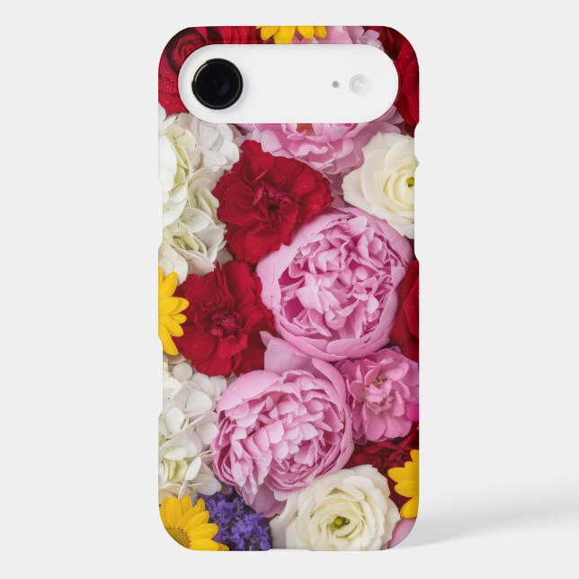 Vivid Peony and Rose Floral Mosaic Case-Mate iPhone Case (Back)
