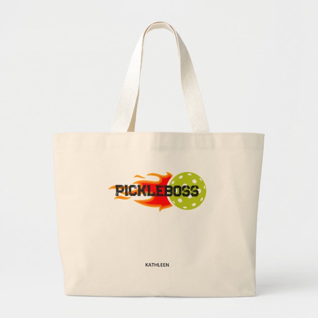 Vivid Pickle Boss Graphic Personal Large Tote Bag (Front)
