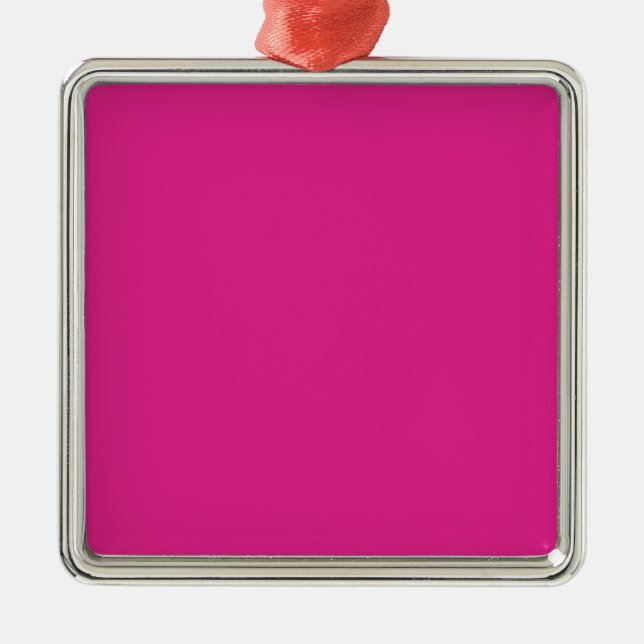 Vivid Pink Background Metal Ornament (Front)