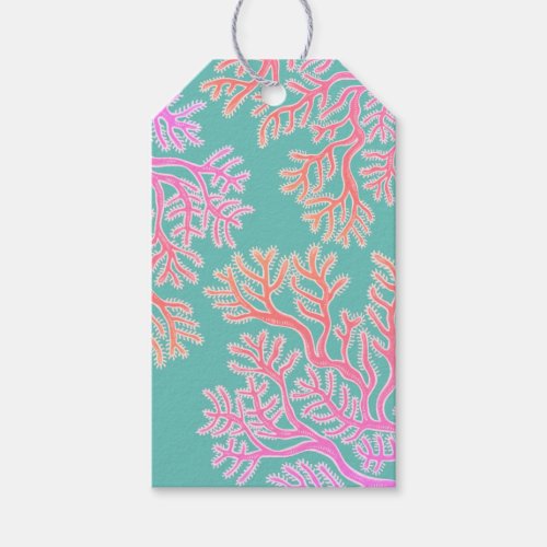 Vivid Pink Coral Reef Gift Tag