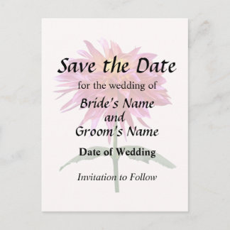 Vivid Pink Dahlia Announcement Postcard