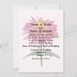 Vivid Pink Dahlia Invitation