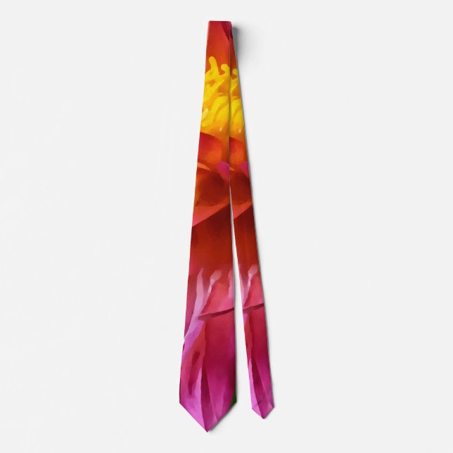 Vivid Pink Dahlia Neck Tie (Front)
