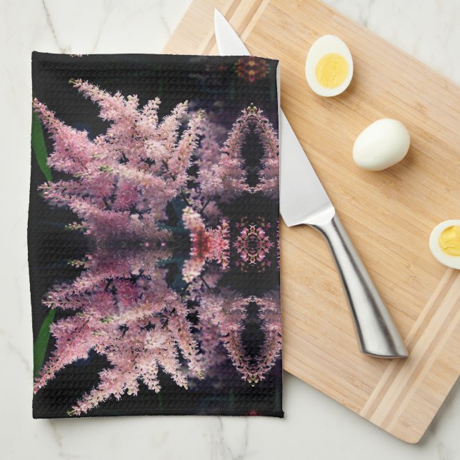 Vivid Pink Flowers Close Up Abstract Pattern    Kitchen Towel (Quarter Fold)