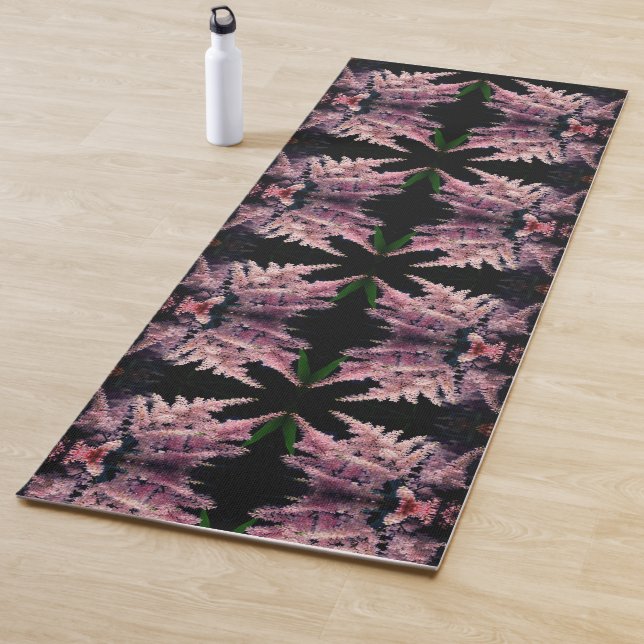 Vivid Pink Flowers Close Up Abstract Pattern     Yoga Mat (In Situ)