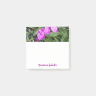 Vivid Pink Hawaiian Flowers Square Post-it Notes