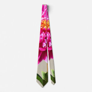 Vivid Pink Peony Neck Tie