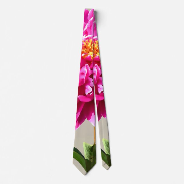 Vivid Pink Peony Neck Tie (Front)
