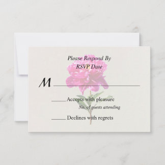 Vivid Pink Peony RSVP Card