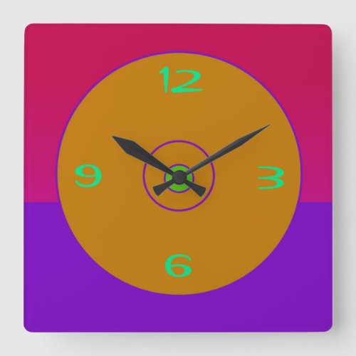  Vivid Pink Purple Gold Lime Wall Clock