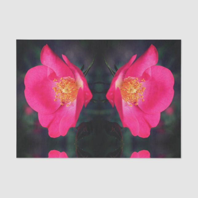 Vivid Pink Rose Petals Abstract Floral Decoupage Tissue Paper (Front)