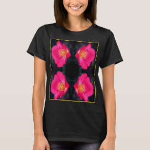 Vivid Pink Roses Abstract Floral T-Shirt