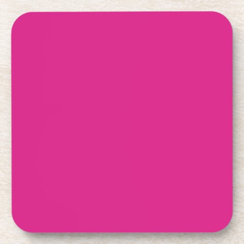 Vivid Pink Solid Color Beverage Coaster