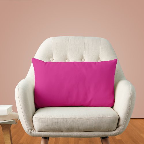 Vivid Pink Solid Color Lumbar Pillow
