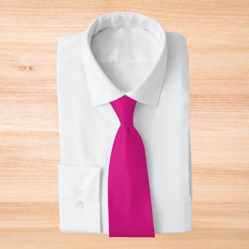 Vivid Pink Solid Color Neck Tie