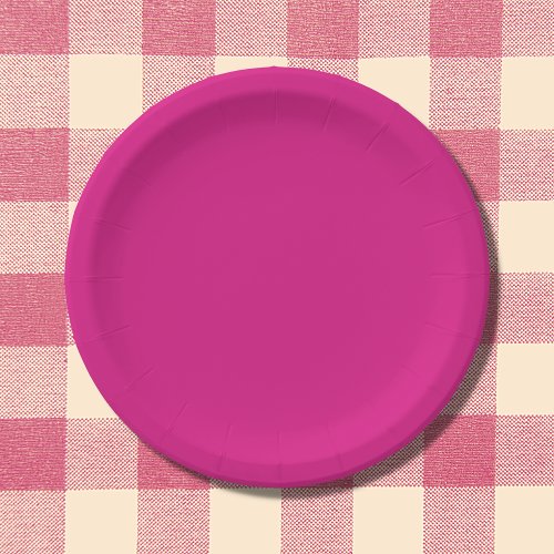 Vivid Pink Solid Color Paper Plates