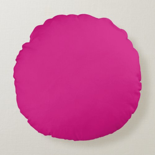 Vivid Pink Solid Color Round Pillow