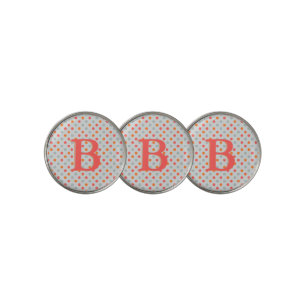 Vivid Polka dots Monogrammed Divot Tool Golf Ball Marker