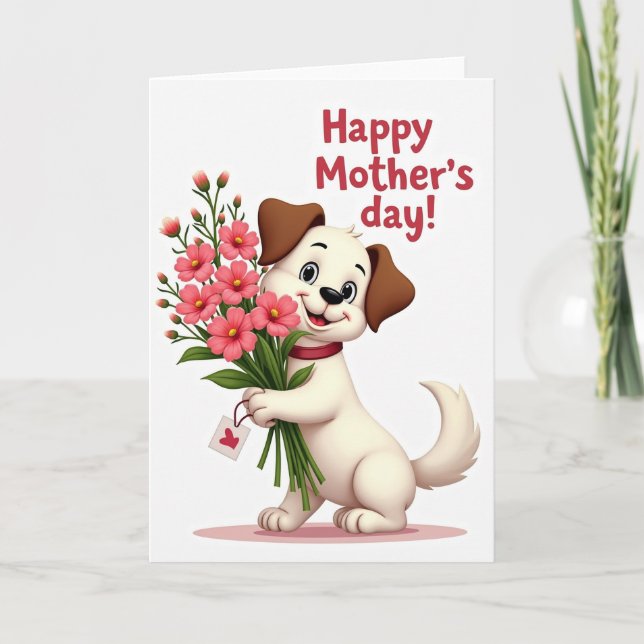 Vivid Puppy Mothers Day Card (Front)