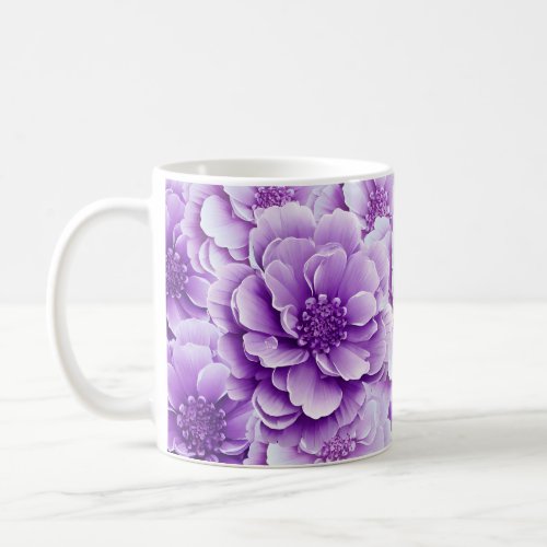 Vivid Purple Cutter Flowers Coffee Mug