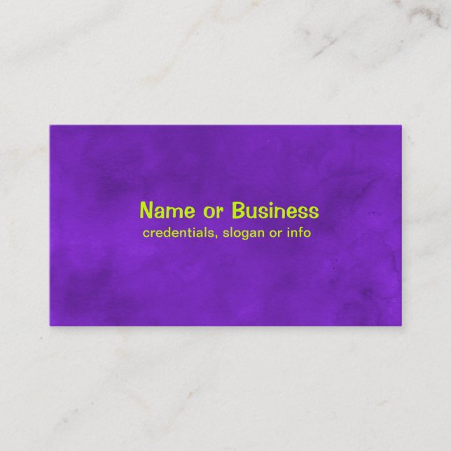 Vivid Purple Watercolor Texture Business Card (Front)