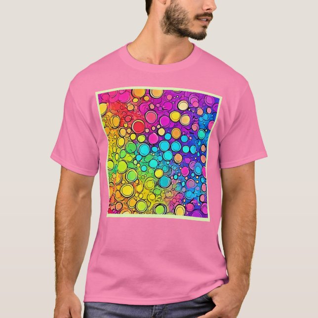 Vivid Rainbow Bubble Abstraction T-Shirt (Front)