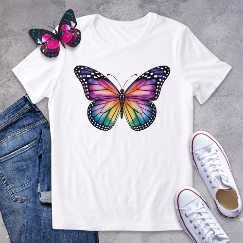 Vivid Rainbow Butterfly  Tri-Blend Shirt