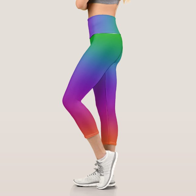 Vivid Rainbow Capri Leggings (Left)