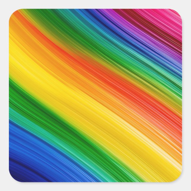 Vivid rainbow colors square sticker (Front)