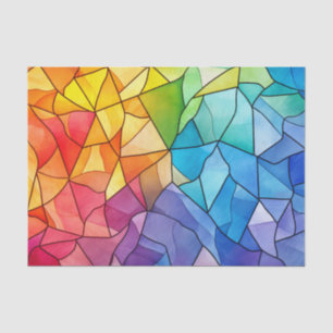 Vivid Rainbow Colors Stained Glass Effect Tissue Paper