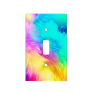 Vivid Rainbow Fluffy Fur Texture-75293 Light Switch Cover