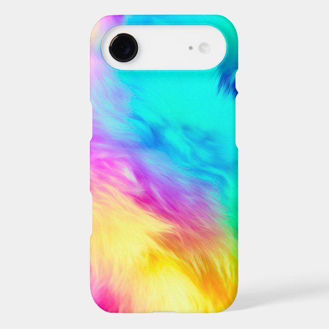 Vivid Rainbow Fluffy Fur Texture Background Design Iphone Case (Back)