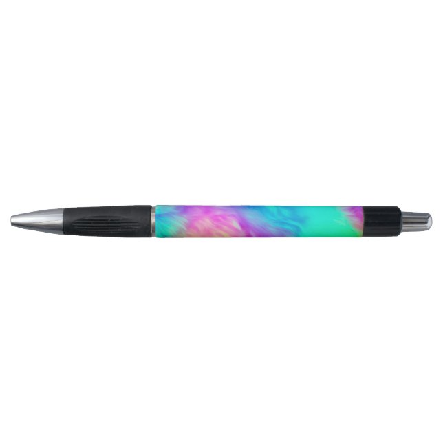 Vivid Rainbow Fluffy Fur Texture Background Design Pen (Front)