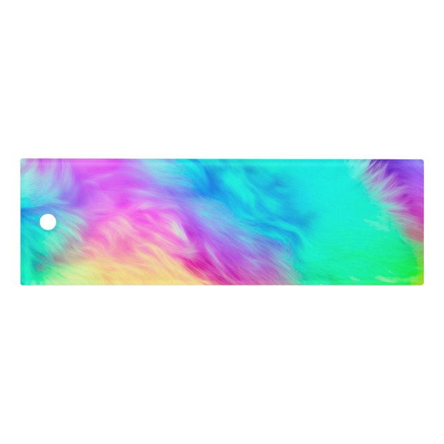 Vivid Rainbow Fluffy Fur Texture Background Design Ruler (Front)