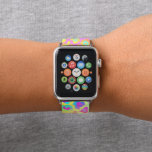 Vivid Rainbow Leopard Pattern Youthful Fun Apple Watch Band at Zazzle
