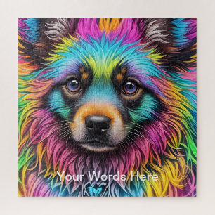 Vivid Rainbow Neon Psychedelic Nature & Wildlife Jigsaw Puzzle