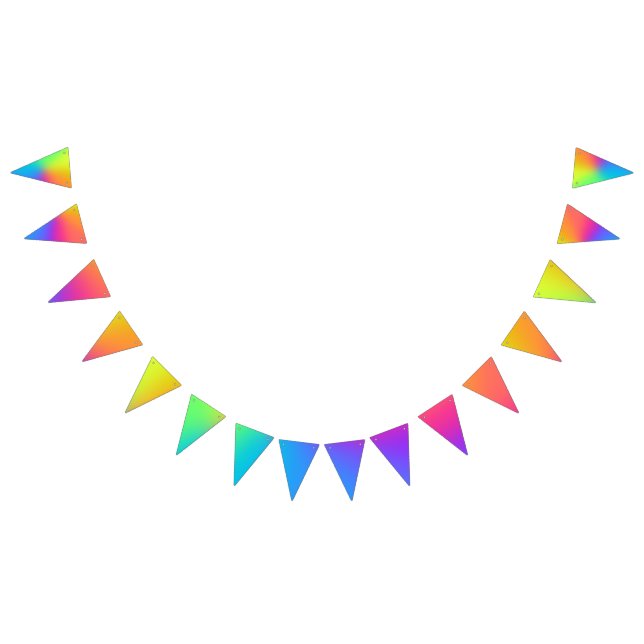 Vivid Rainbow Ombre Birthday Party Bunting Flags (All)