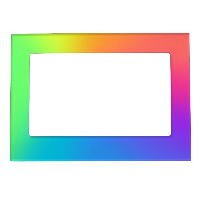 Vivid Rainbow Ombre Birthday Party Magnetic Frame (Front)