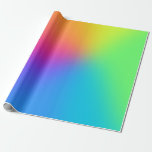 Vivid Rainbow Ombre Birthday Party Wrapping Paper